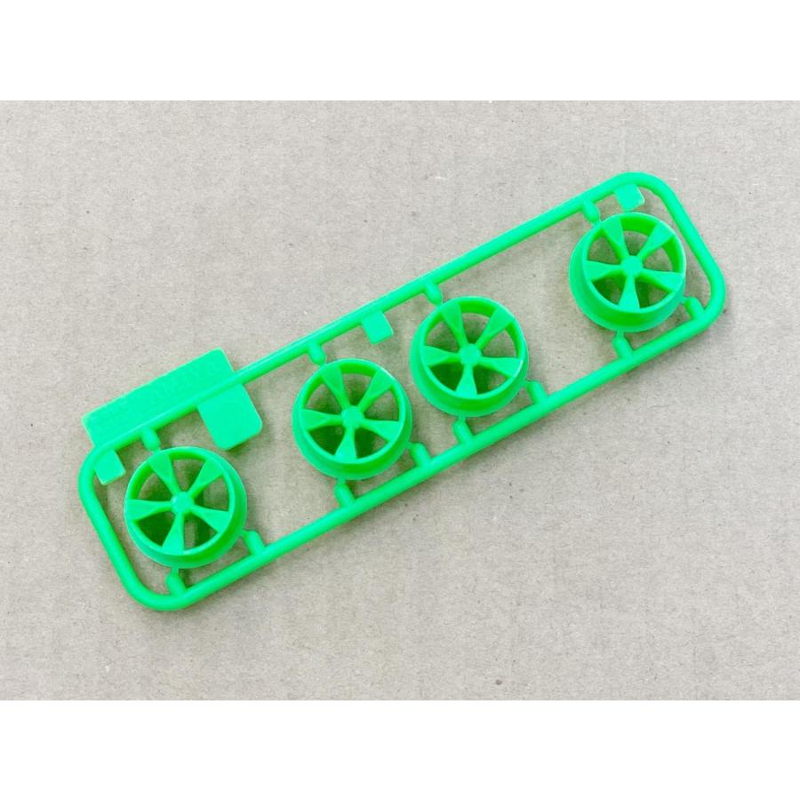 ミニ四駆 中径5本スポークホイール 蛍光グリーン ミニ四駆 バラ売り