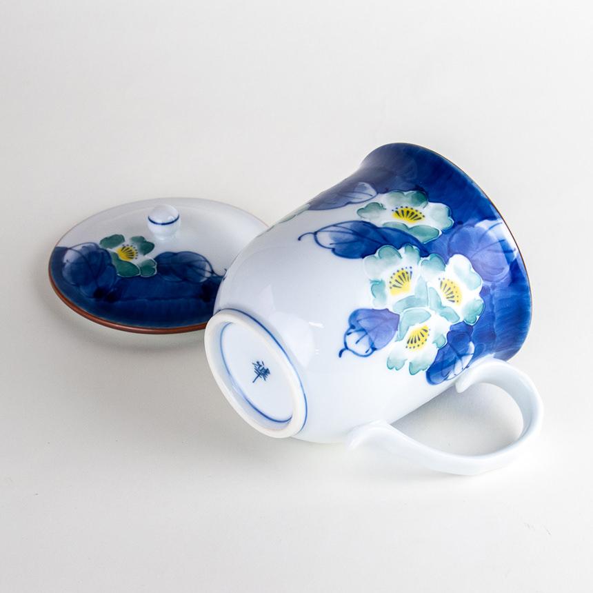 蓋付き マグカップ おしゃれ 有田焼 花集い 青 : 有田焼やきもの市場