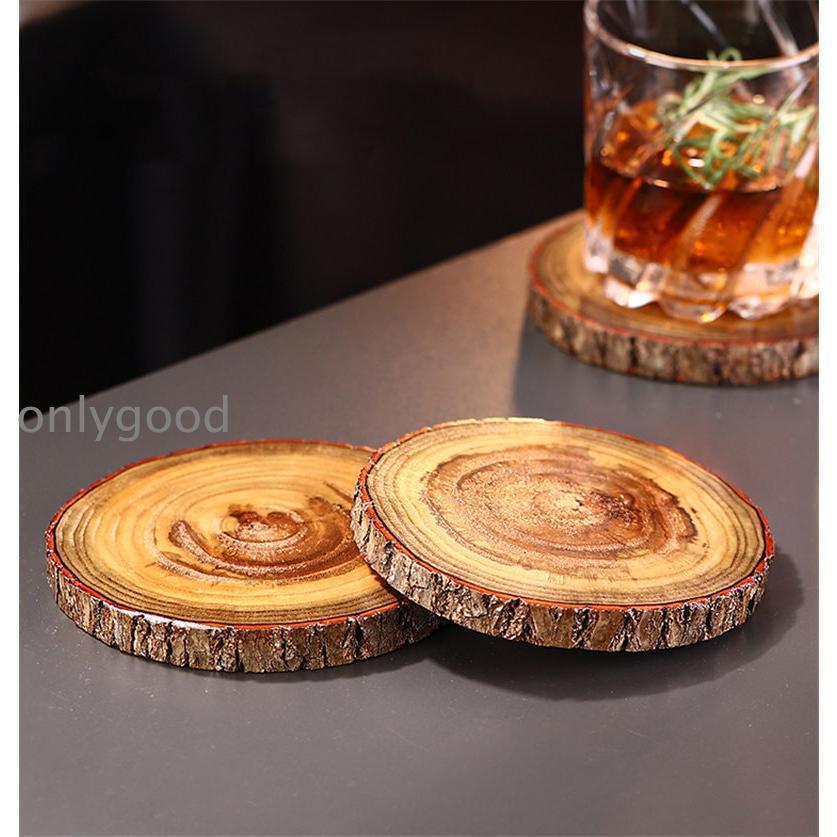 コースター 2枚セット 木製 天然木 ウッドコースター 滑りにくい