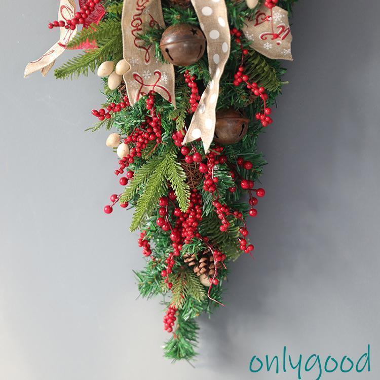 クリスマスリース 60cm 90cm クリスマス 北欧風 松かさ ビンテージ鈴