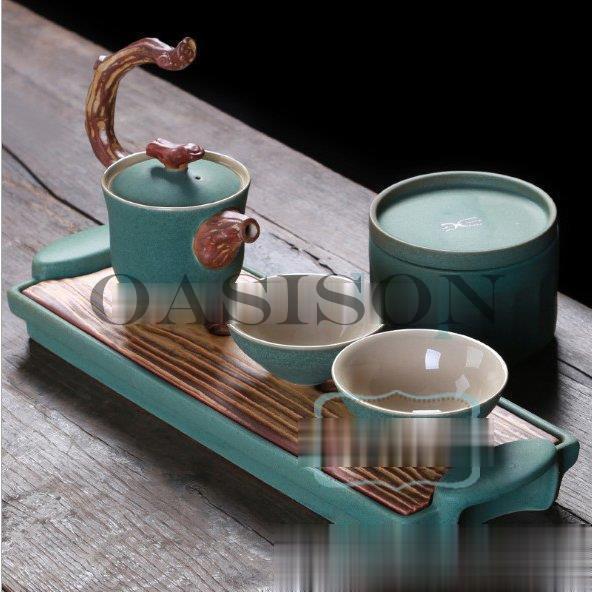 中国徳化陶磁器五行茶道具セット金木水土火 急須＊1 コップ＊2旅行