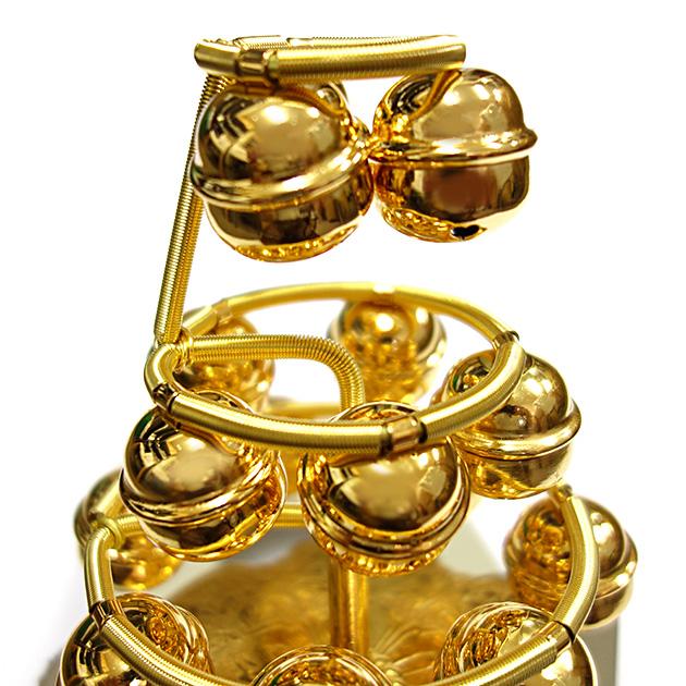 神楽鈴 特上 西型 本金使用 コイル式 スプリング式 三番叟鈴 能 巫女鈴