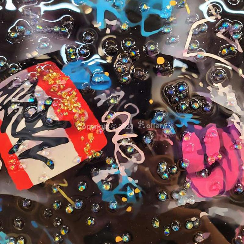 アートパネル 水晶絵 クリスタル アートフレーム KAWS キャラクター