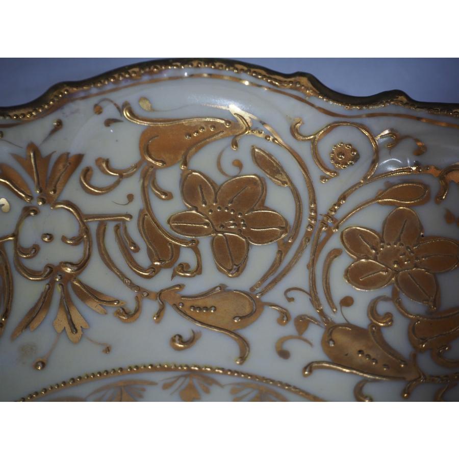 ノリタケ オールドノリタケ アンティーク【金彩花紋飾り皿】○繊細絵