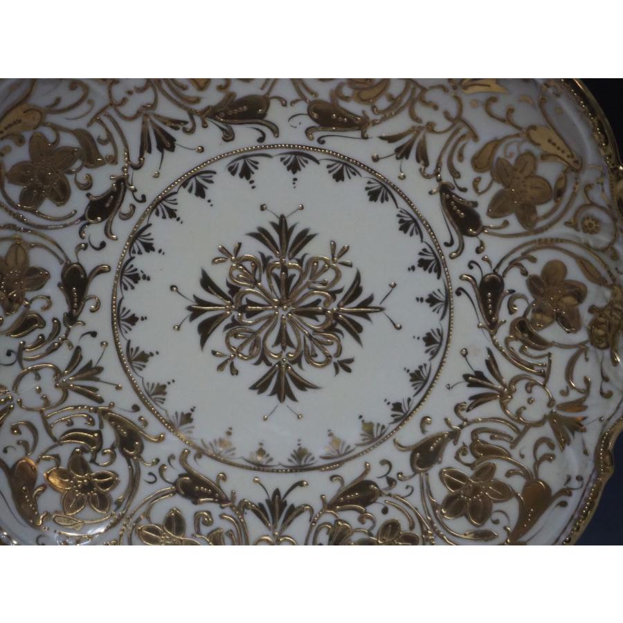 ノリタケ オールドノリタケ アンティーク【金彩花紋飾り皿】○繊細絵