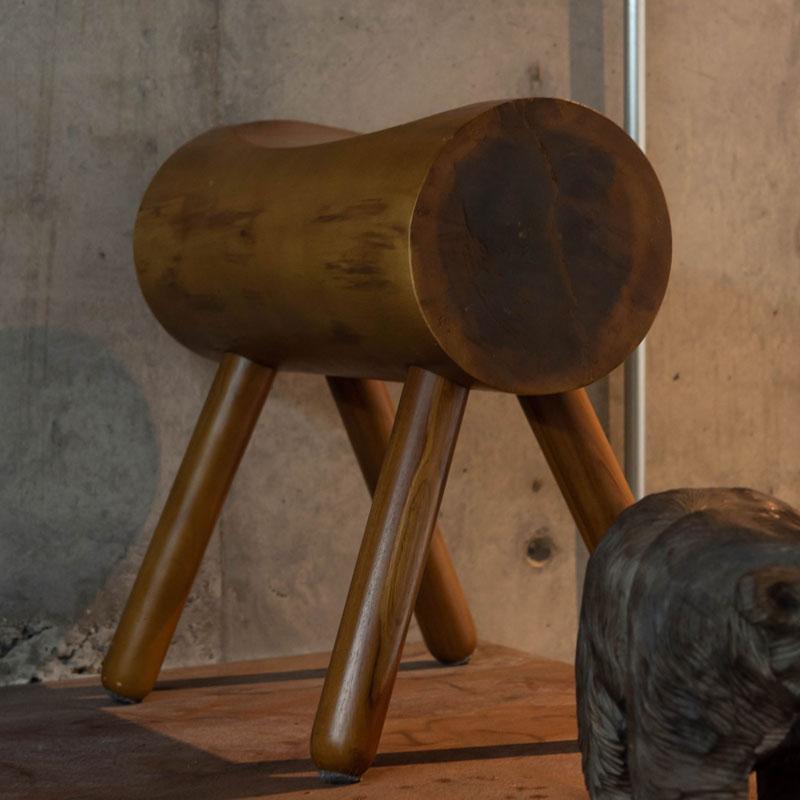スツール 木製 椅子 おしゃれ 北欧 丸太 木製スツール レトロ