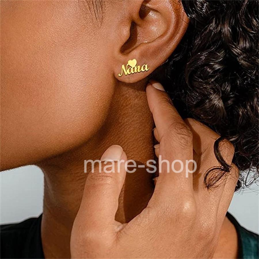 ピアス 名入れ 女性 イニシャル カスタマイズ カスタム オーダーメイド