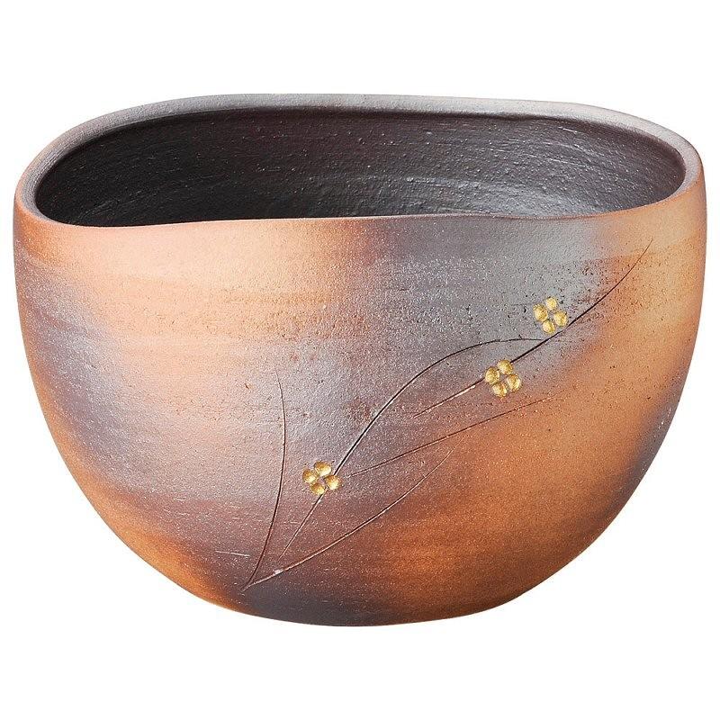 信楽焼 火色小花 陶器 ワインクーラー (大瓶1本用) ・花器 : おいしい