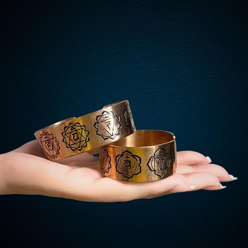 銅製 純銅 チャクラ バングル ヨガ 瞑想 ブレスレット 電磁波過敏症