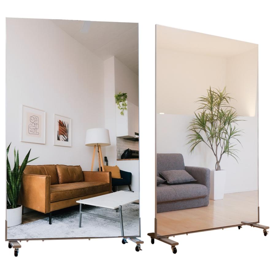 全身鏡 キャスター 割れない鏡 幅80cm フィルムミラー ダンス 鏡 姿見