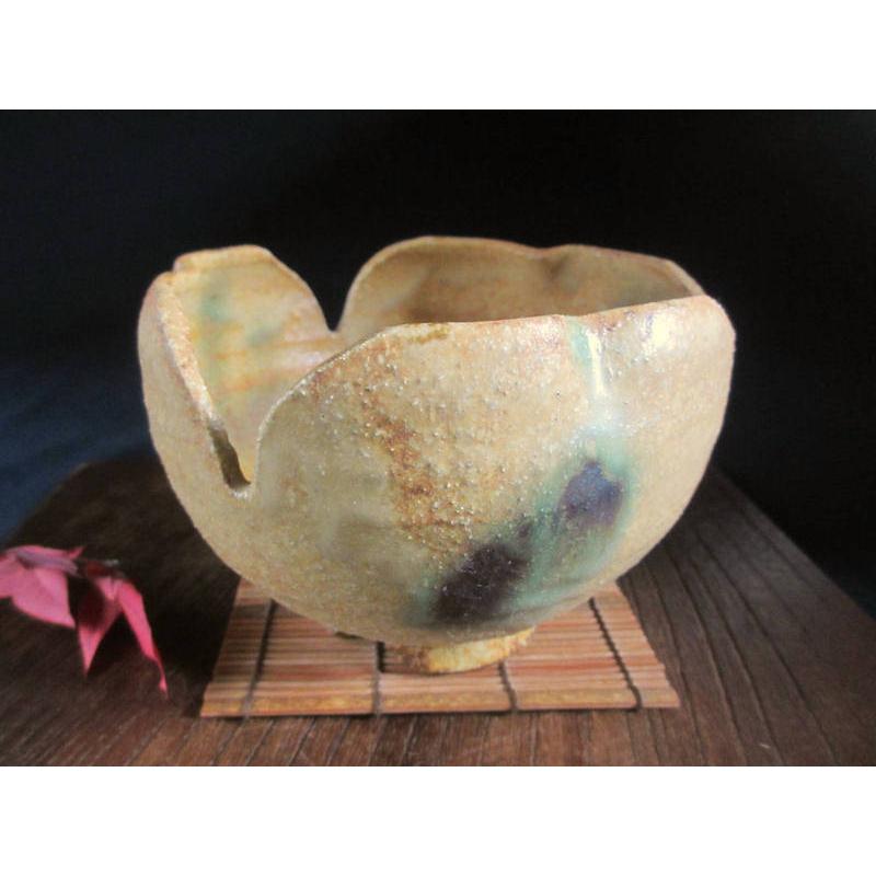 小鉢 黄瀬戸 山柿 割山椒 浜田純理 陶号・露人 HA-255 : 織部の器 千瓢