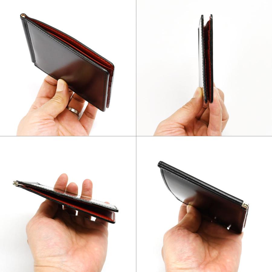 マネークリップ メンズ 小銭入れなし コードバン 二つ折り 財布 新喜