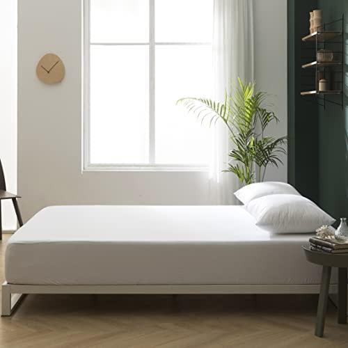 ZINUS (ジヌス) スチール ベッドフレーム ヘッドなし 18cm ホワイト