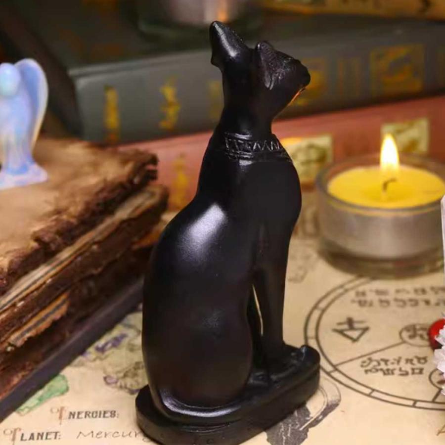 黒猫の女神バステト像｜エジプト神話の守護神 風水 開運 魔除け 幸運を