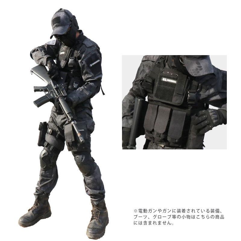 SHENKEL 8点セット シェンケル BDU サバゲー 迷彩服 上下 黒装備