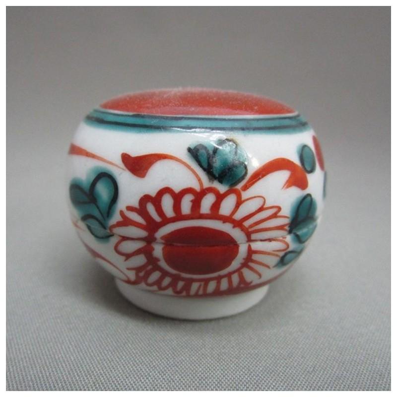 茶道具 香合 赤玉 犬山焼 お茶 茶道 丸香合 蓋物 陶器 小物入れ : 尾関