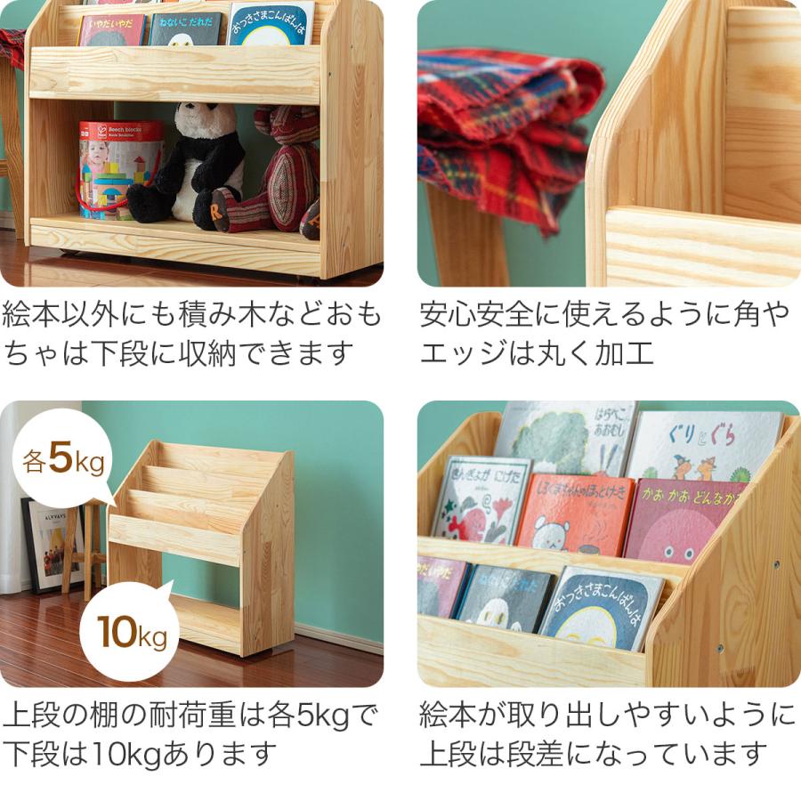 RiZKiZ 1年保証 絵本棚 絵本ラック 幅70cm 奥行30cm RiZKiZ 完成品も