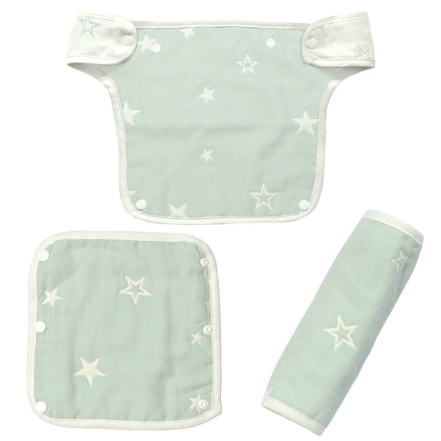 抱っこ紐 よだれカバー エルゴ 胸当て付き セット 綿100％ 6重ガーゼ