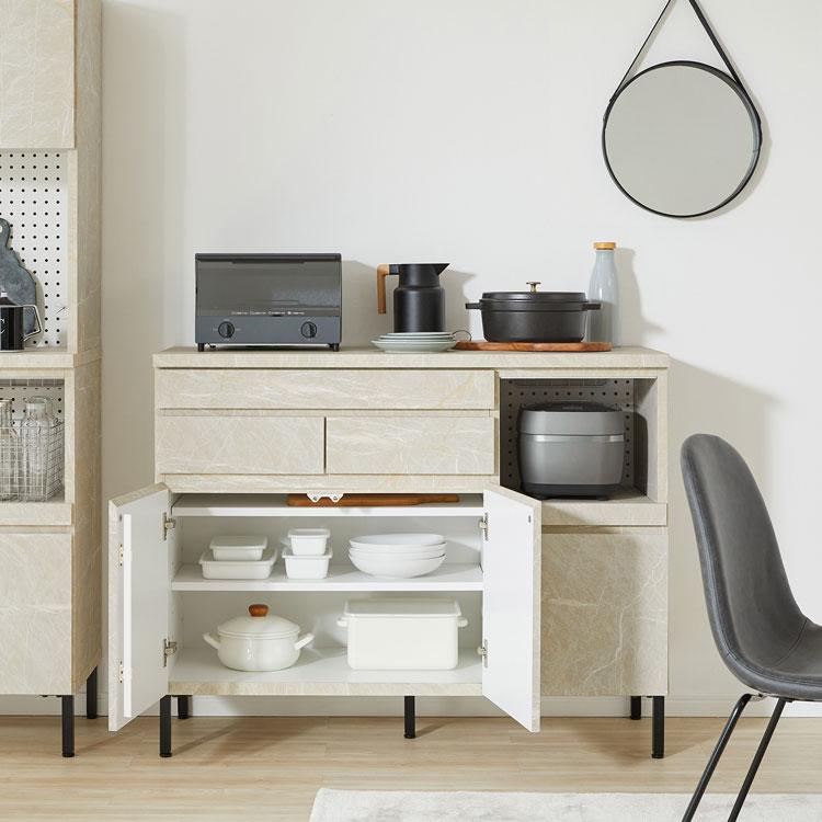 LOWYA（ロウヤ） キッチンカウンター キッチンラック 食器棚 キッチン