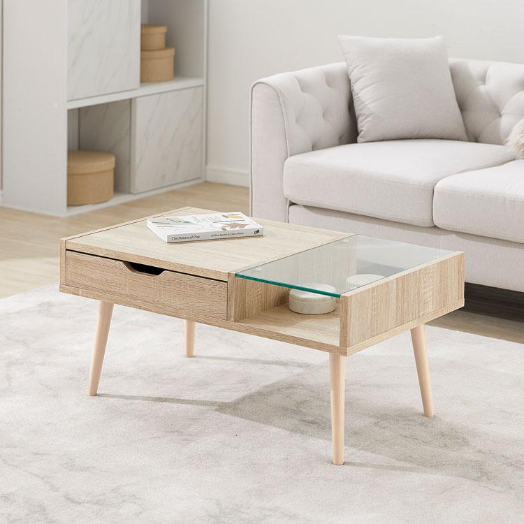 LOWYA（ロウヤ） ローテーブル ガラス センターテーブル おしゃれ