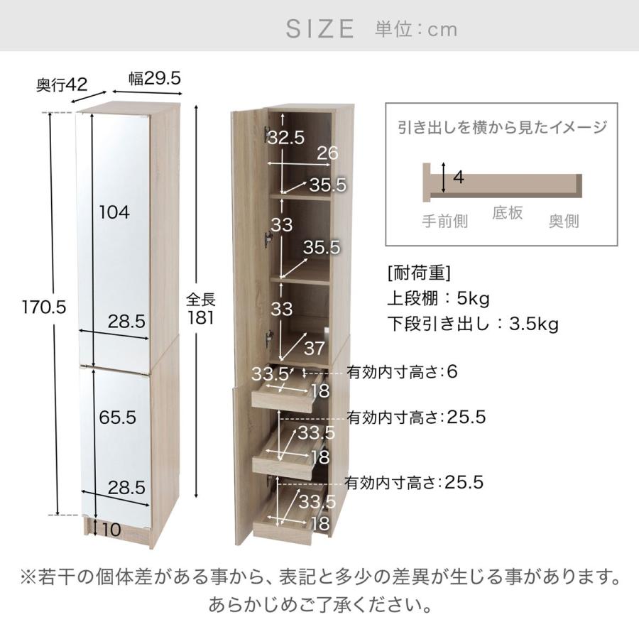 LOWYA（ロウヤ） 姿見 姿見収納 鏡 ミラー 全身ミラー スタンドミラー