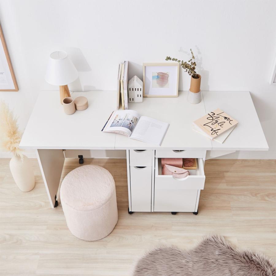 LOWYA（ロウヤ） ミシン台 折りたたみ 伸縮 作業台 コンパクト