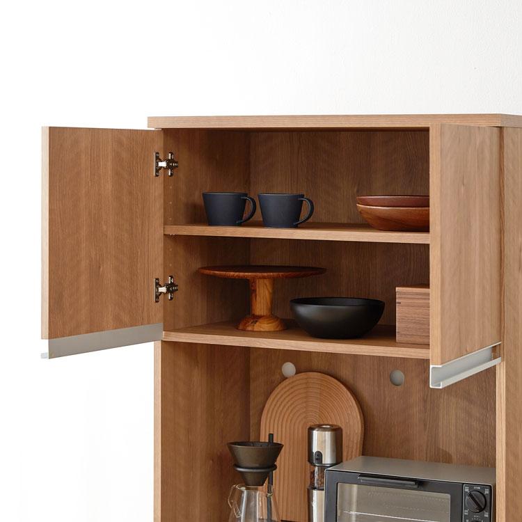 LOWYA（ロウヤ） 食器棚 電子レンジ台 キッチンボードボード スリム