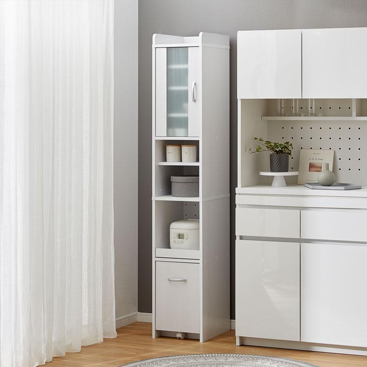 LOWYA（ロウヤ） 食器棚 おしゃれ スリム レンジ台 隙間 ラック