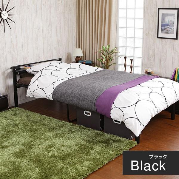 LOWYA（ロウヤ） ベッド シングル パイプベッド 宮付き スチール製