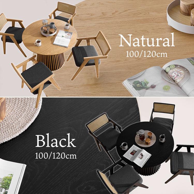 LOWYA（ロウヤ） ダイニングセット 120cm ラタン調チェア 4人掛け 5点