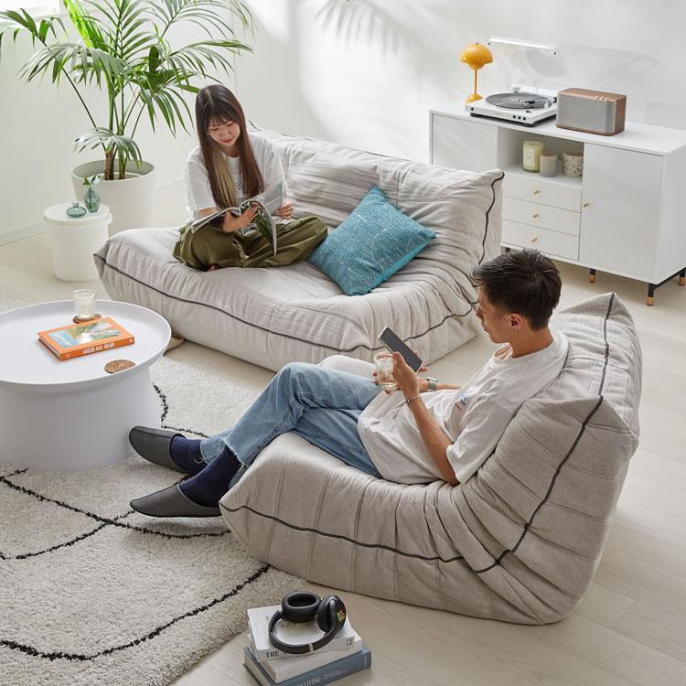 LOWYA 2人掛け リクライニングソファ グレー 引取限定 LOWYAフロア