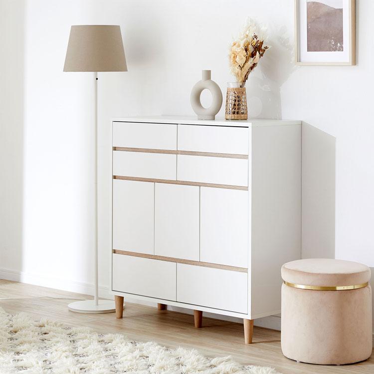 LOWYA（ロウヤ） チェスト 幅90cm おしゃれ かわいい シンプル 扉付き