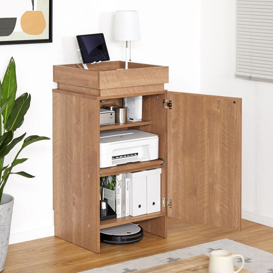 木目調キャビネット 4引き出し 6棚 lowya 木目調 チェスト