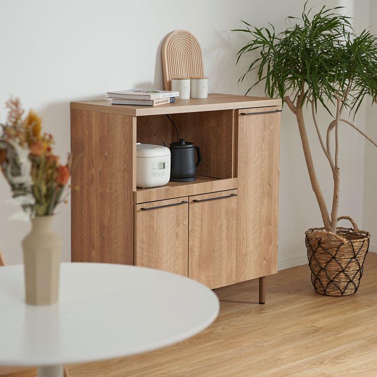 LOWYA（ロウヤ） 食器棚 キッチンボード 90cm おしゃれ シンプル 国産