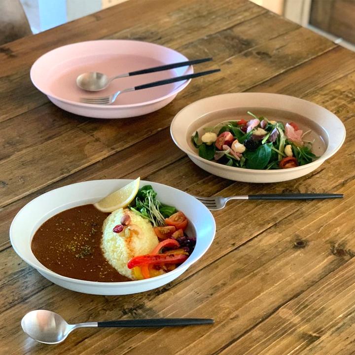 すくいやすいカレー皿 23cm 7color 食器 おしゃれ 皿 カレー皿