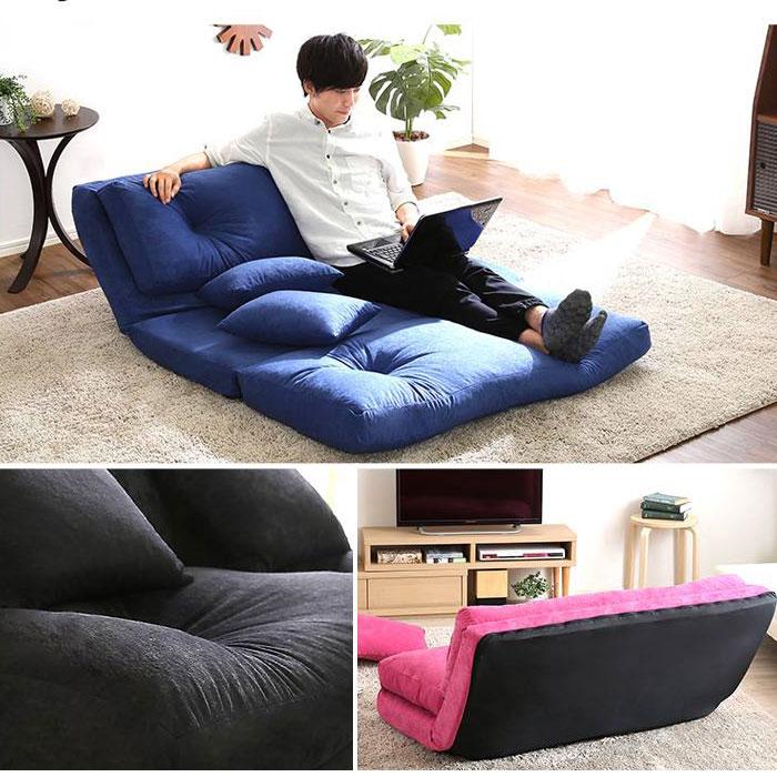 3way ローソファ 幅120cm 2人掛け 日本製 リクライニング ソファベッド