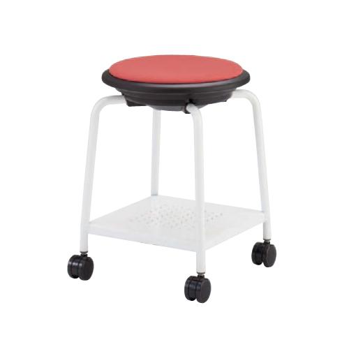 オカムラ（okamura） スツール ホワイト脚 布張り キャスター付き