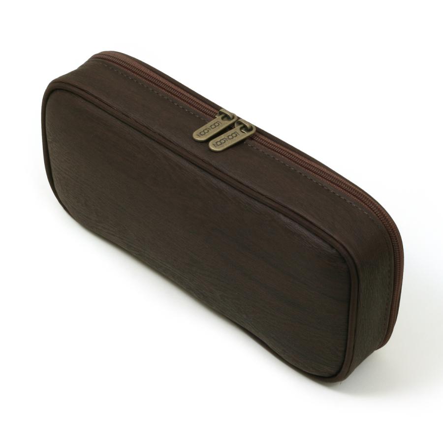 LOONLOON 664 ウッド ペンケース ダークブラウン 大容量 おしゃれ 二階