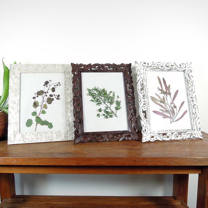 アジアンフレーム A4対応 3タイプ 壁掛け ウッドレリーフ フォト