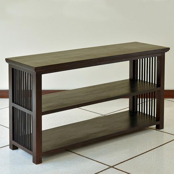 オープンシェルフ 3段 アジアン家具 チーク無垢材 おしゃれ 幅126 高さ