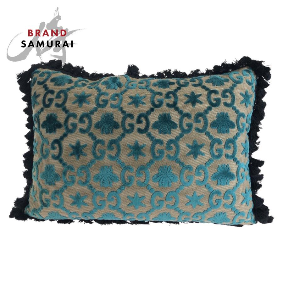 GUCCI（グッチ） 美品 ブルー グリーン ブラック ベルベット/GG