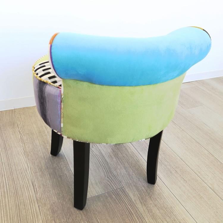 スツール おしゃれ カラフルチェアー パッチワーク 椅子 1人掛け