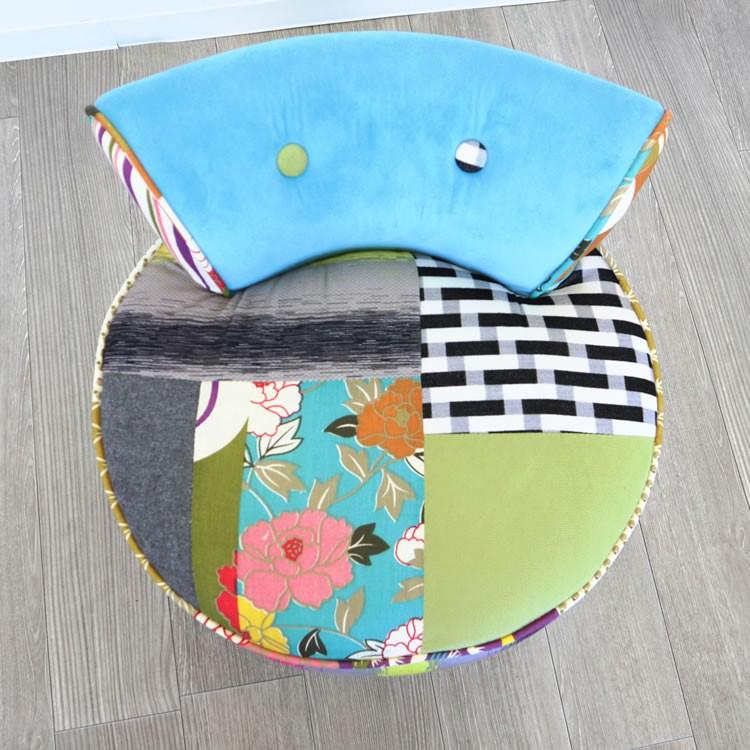 スツール おしゃれ カラフルチェアー パッチワーク 椅子 1人掛け