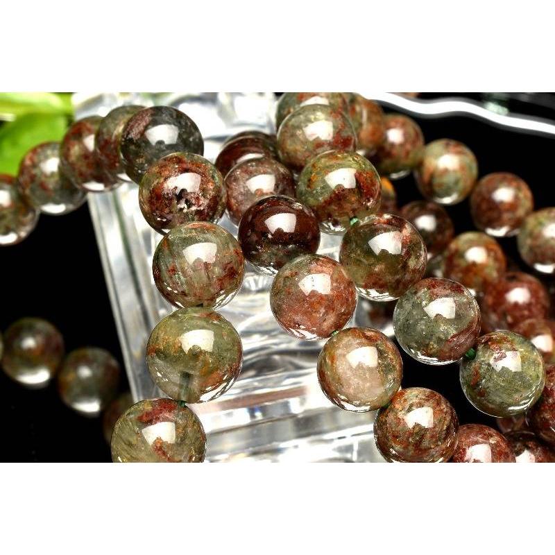 庭園水晶 レッドグリーンガーデンクォーツ 14.5mm ブレスレット 1個