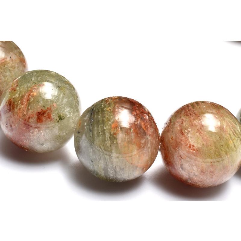 1点物】朝焼けのような庭園水晶 ガーデンクォーツ 15mm ブレスレット