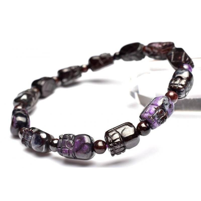 1点物】高発色◇お守りに スギライト(杉石) 9-12x6-7(丸玉4)mm 貔貅