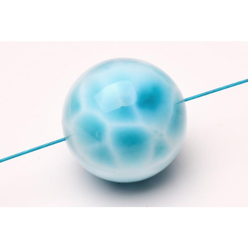 超極上品！！SA級 ラリマー 14.5mm 高級 粒売り (貫通穴) ビーズ 1個