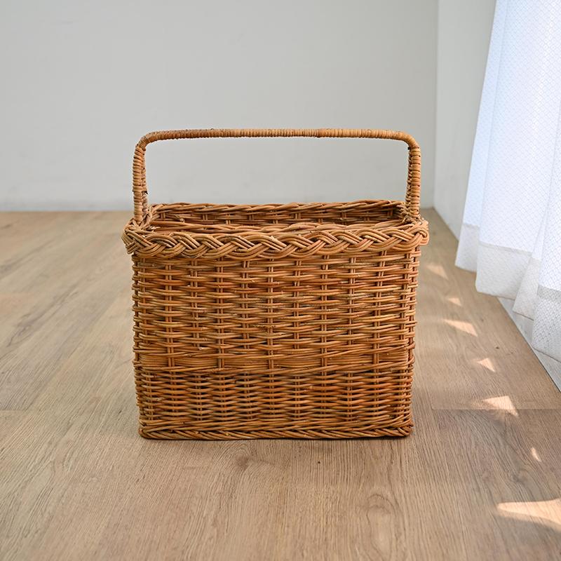 マガジンラック ラタンバスケット 籐かご スリッパラック おしゃれ