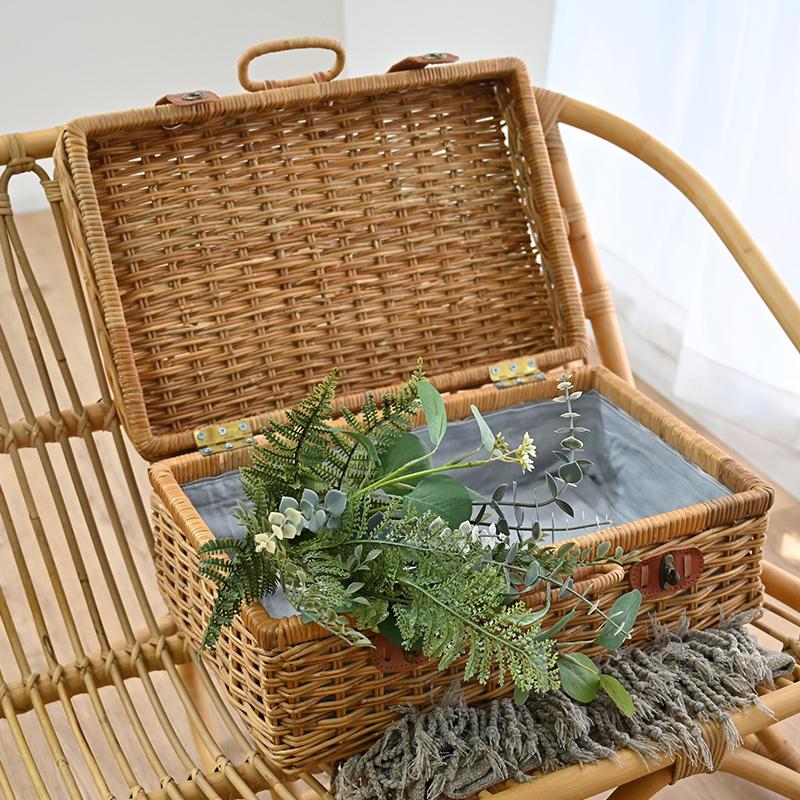 トランクバスケット ピクニックバスケット かご 籐 ラタン 収納 ケース