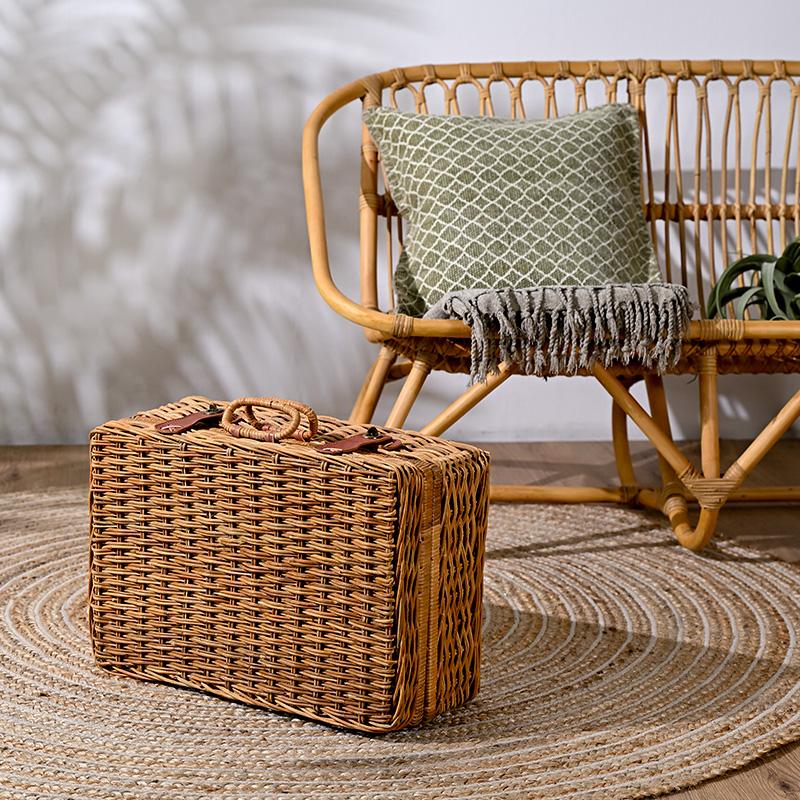 トランクバスケット ピクニックバスケット かご 籐 ラタン 収納 ケース